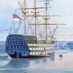 AF007 H.M.S. Victory in Portsmouth Harbour - Canvas Painting af007-hms-victory-in-portsmouth-harbour-canvas-painting-l05 (1).jpg